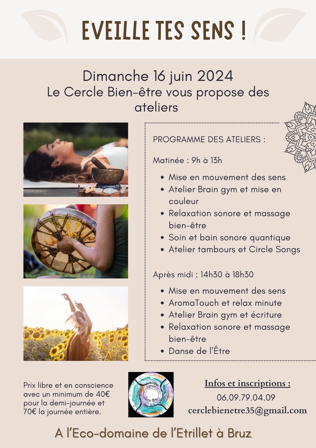 Journée d'ateliers "éveille tes sens" - sur inscription